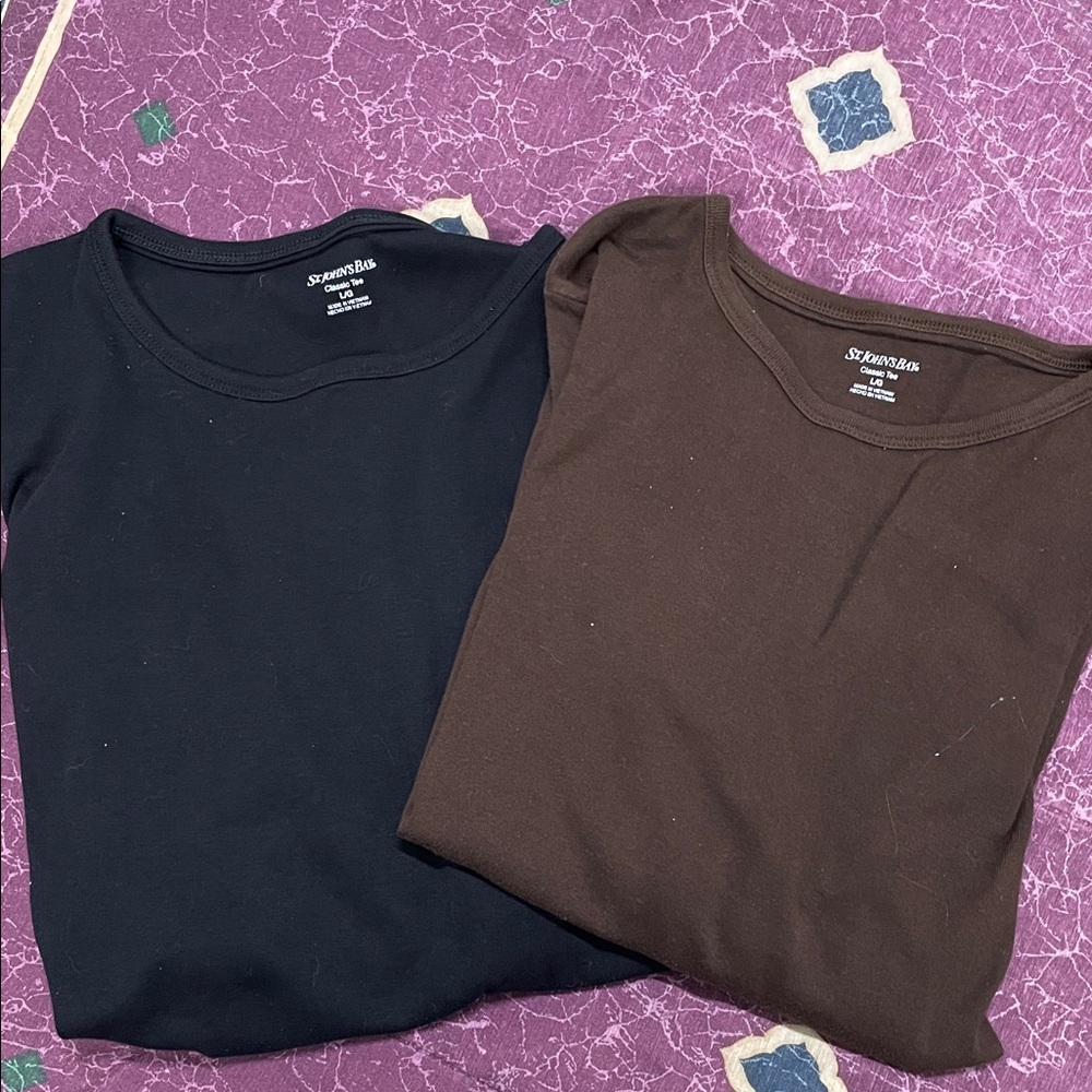 St. John's Bay Black and Brown Tees